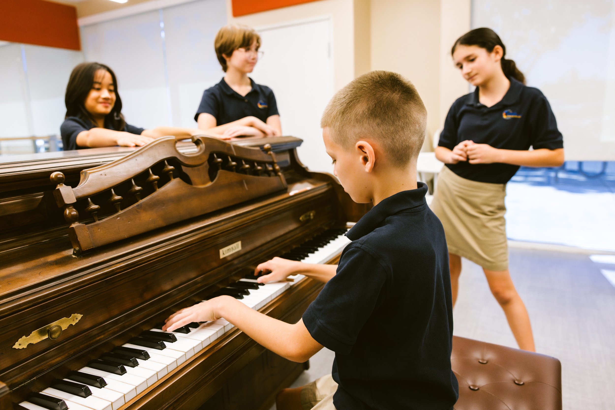 a child playing piano